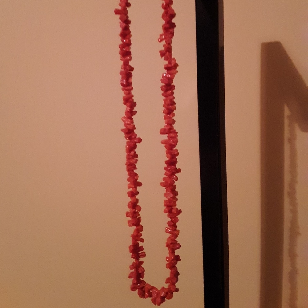 Genuine red coral necklace